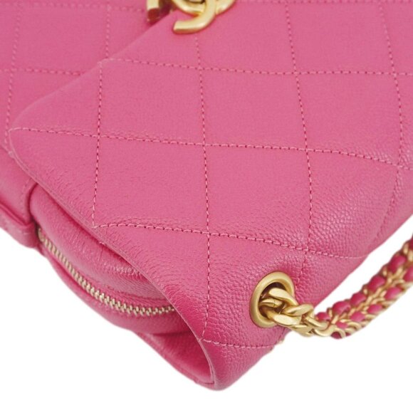 Chanel  Multi Chain Quilted Caviar Leather Backpack Pink main image 15